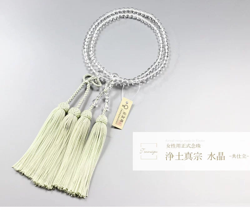 女性用本式念珠 浄土真宗 水晶 共仕立 | 仏具の通販 | インテリア仏壇