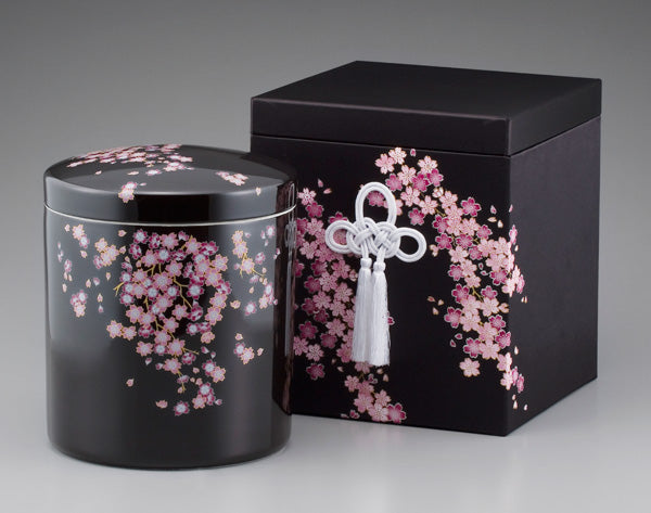 骨壷 黒みやび桜 5寸/6寸/7寸※同柄骨箱付き – ルピナス供養