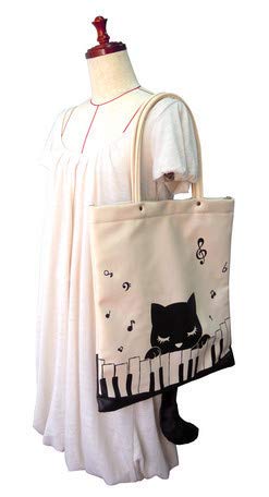 Amazon.co.jp: おすましプーちゃんフラットトートバッグピアノふわふわ