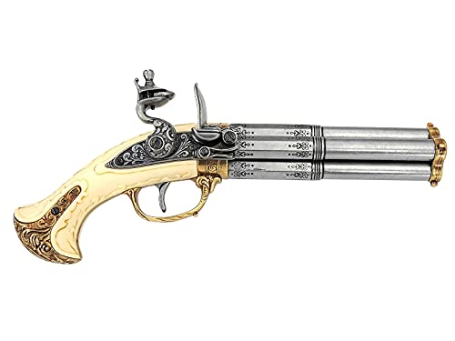 Amazon | DENIX デニックス 1310 フリントロック 4バレル レプリカ 銃
