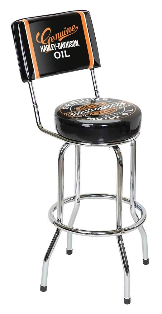 Amazon.com: Harley-Davidson Genuine Oil Can Bar Stool w/Backrest