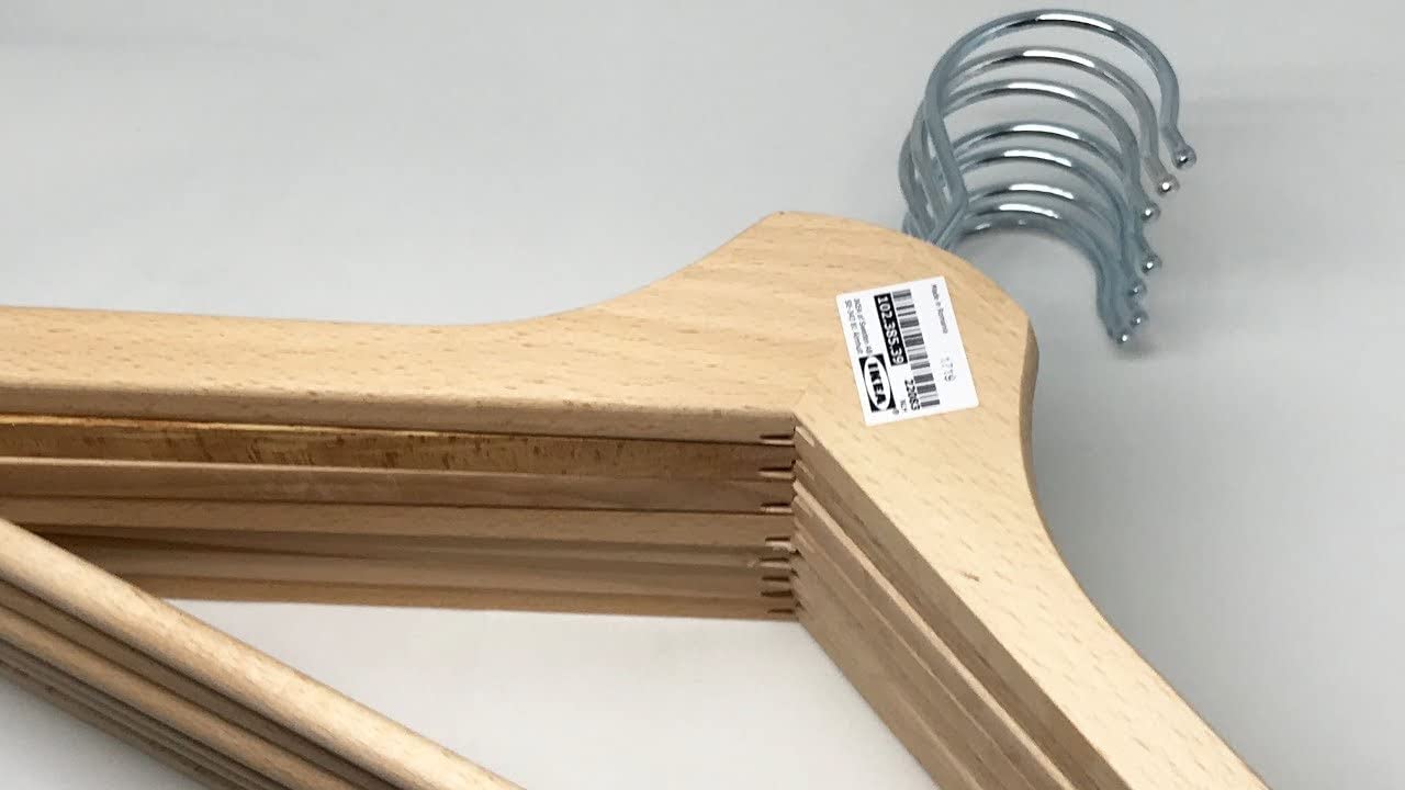 Amazon.co.jp: IKEA 木製ハンガー 服 コートに(8個パック) ホワイト