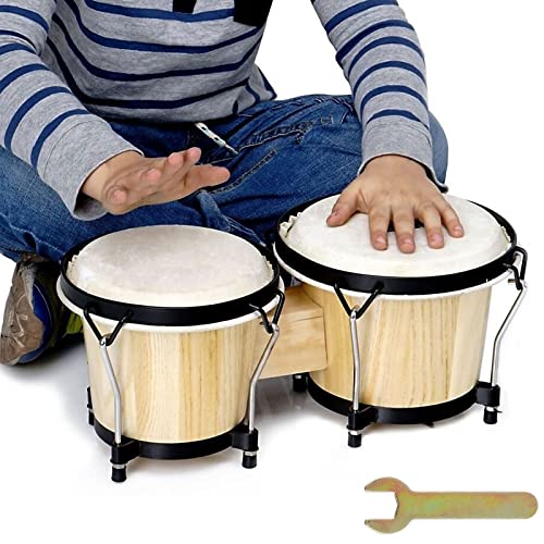 Amazon | Bongo Drums 2セット 6インチと7インチ ドラムセット ボンゴ