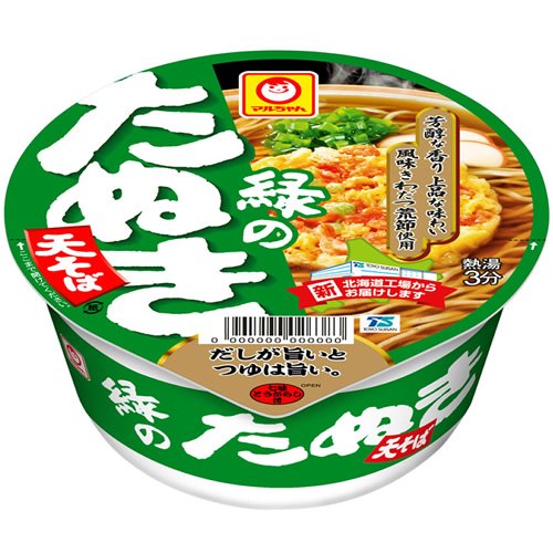 Amazon.co.jp: マルちゃん 緑のたぬき天そば (北海道) 101g×12個