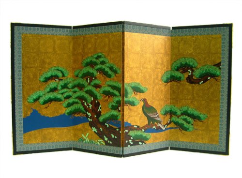 Amazon.co.jp: ミニ屏風 名宝障壁画屏風－松に鷹図屏風／高さ34cm