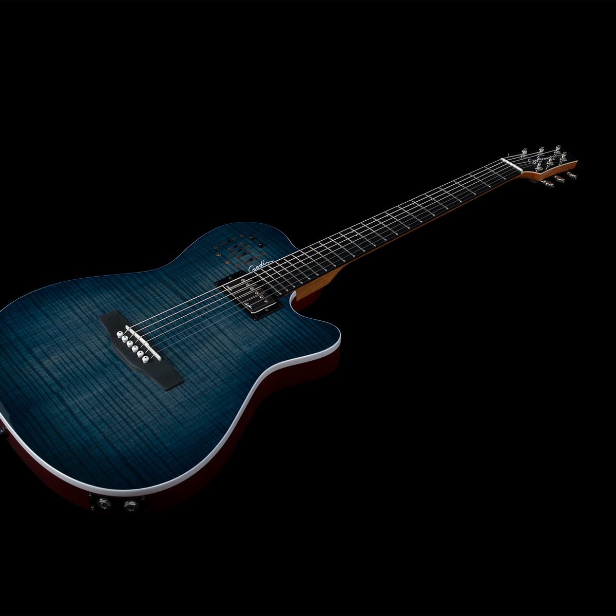 Amazon.com: Godin A6 Ultra - Denim Blue Flame : Musical Instruments