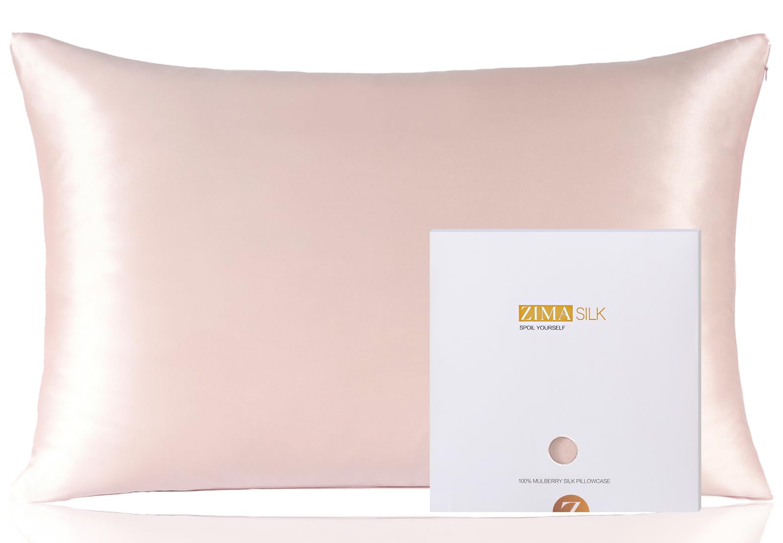 Amazon｜Zimasilk 100%ピュアシルク枕カバー1枚 髪と肌の健康に 両面19