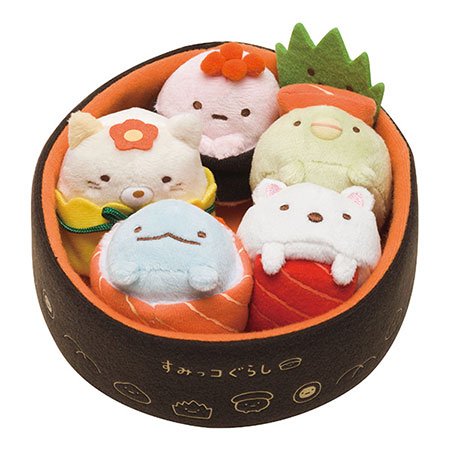 Amazon.co.jp: すみっコぐらし 寿司桶ぬいぐるみセット : おもちゃ