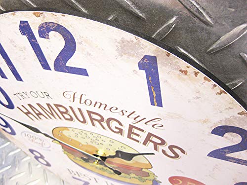 Amazon.co.jp: アメリカンウォールクロック 時計 34cm (ハンバーガー