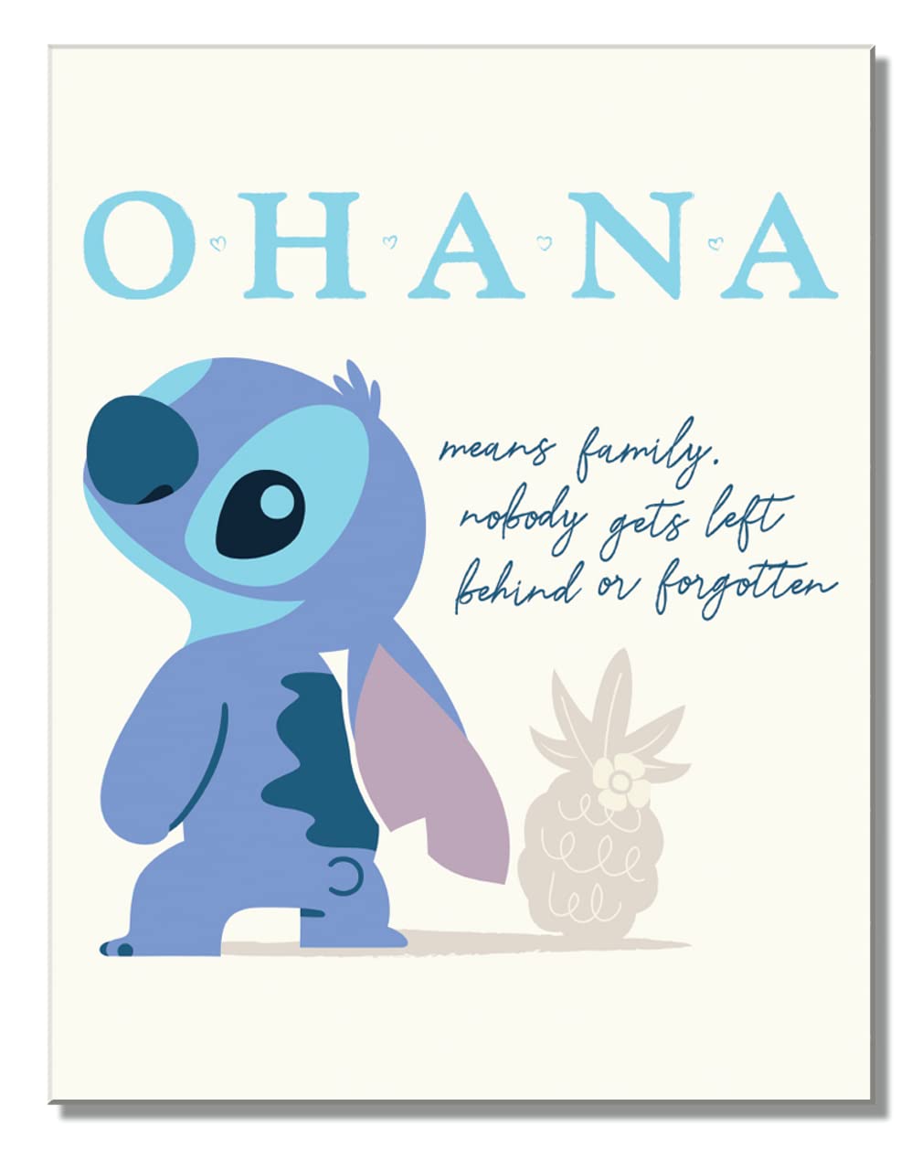 Desperate Enterprises Stitch Ohana Tin Sign - Nostalgic Vintage
