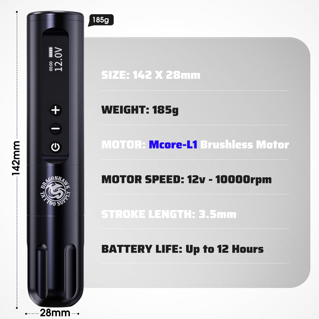 Amazon | Dragonhawk タトゥーガンキット ワイヤレス L1 タトゥーペン