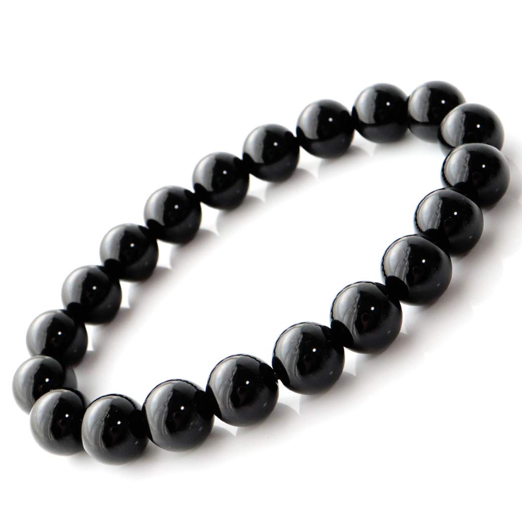 Amazon | [GOLD STONE] モリオン 黒水晶 ブレスレット10mm チベット産