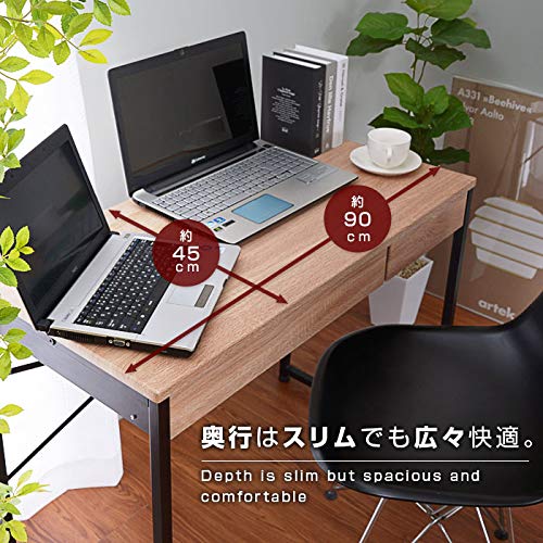 Amazon | デスク引き出し机パソコンデスクワークデスク学習机幅90奥行