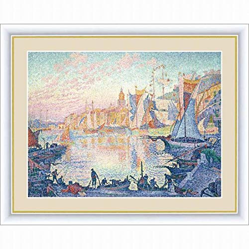 Amazon.co.jp: シニャック『サン=トロペの港』高精彩工芸画+手彩 風景