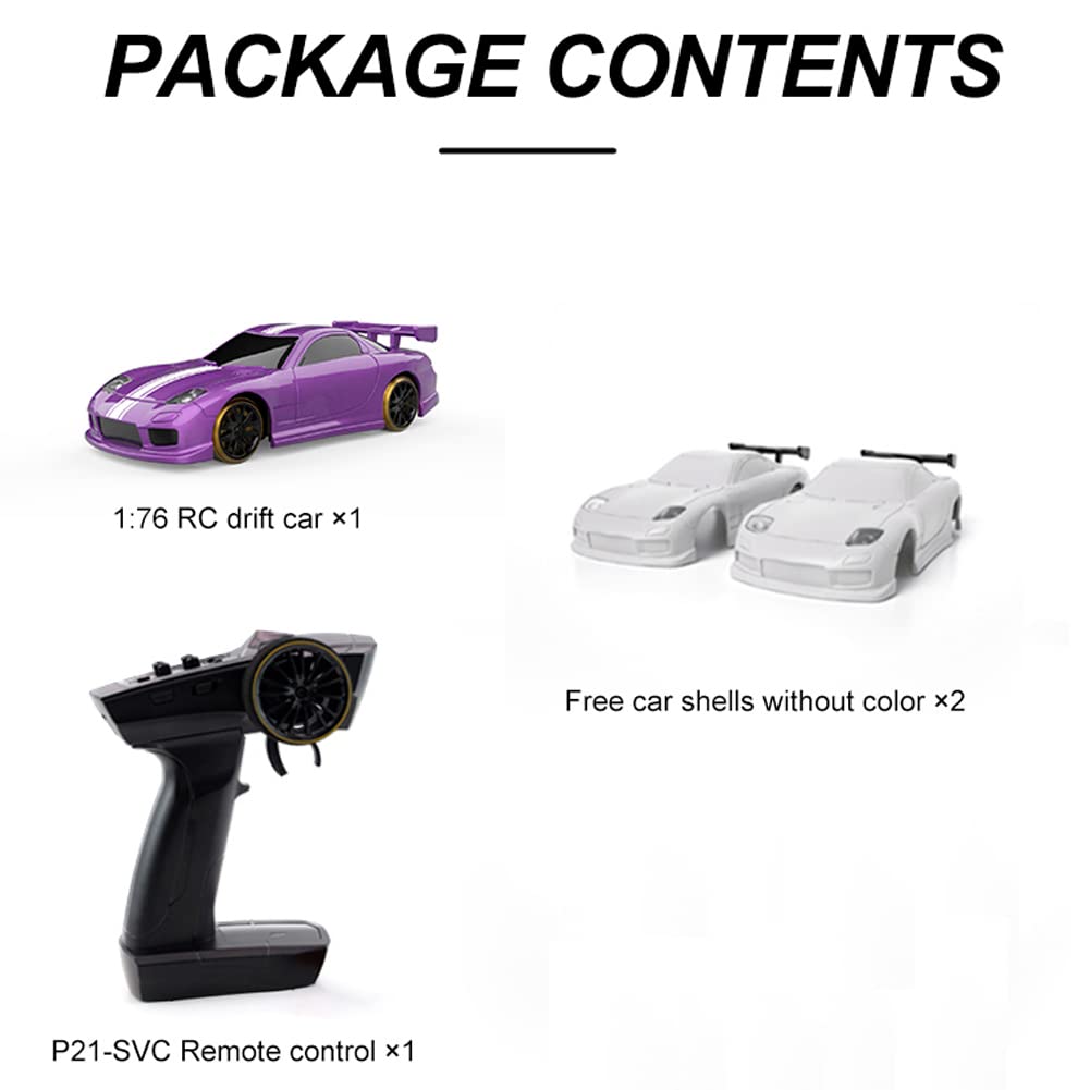 Amazon.com: FLYCOLOR Turbo Racing C61 1:76 Scale Drift RC Car with