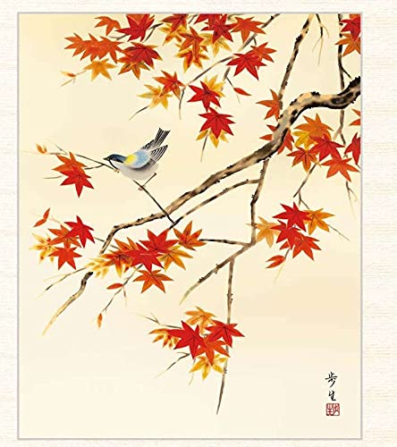 Amazon.co.jp: 日本画 長江桂舟 紅葉（もみじ） F8 花鳥画 秋飾り [g4
