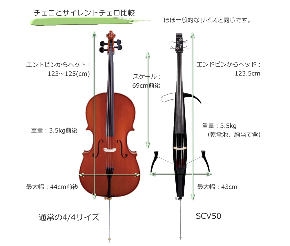 Amazon | サイレントチェロ SVC-50「弓、松脂など付」Silent Cello