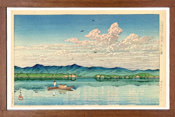 Amazon.co.jp: 川瀬巴水 版画 浜名湖 56x38cm ポスターサイズ 複製