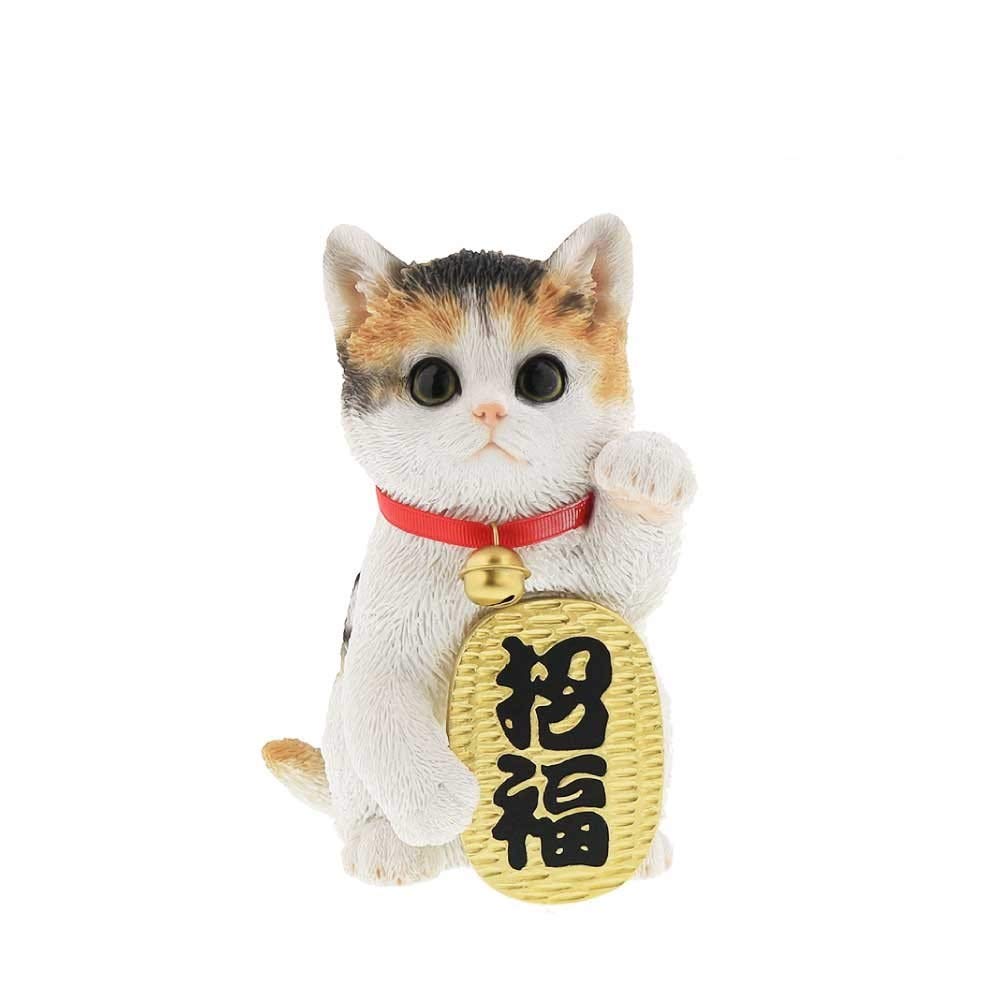 Amazon.co.jp: 招き猫 ミケ 左手をあげて『人招き』 10cm×12cm×高さ