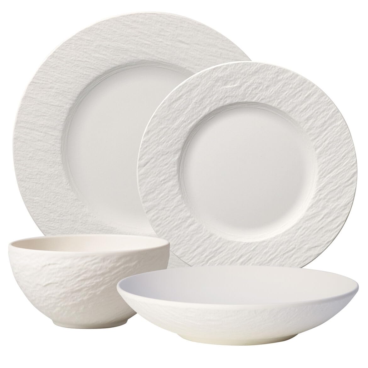 Amazon.com: Villeroy & Boch Manufacture Rock Blanc 4-Piece Place
