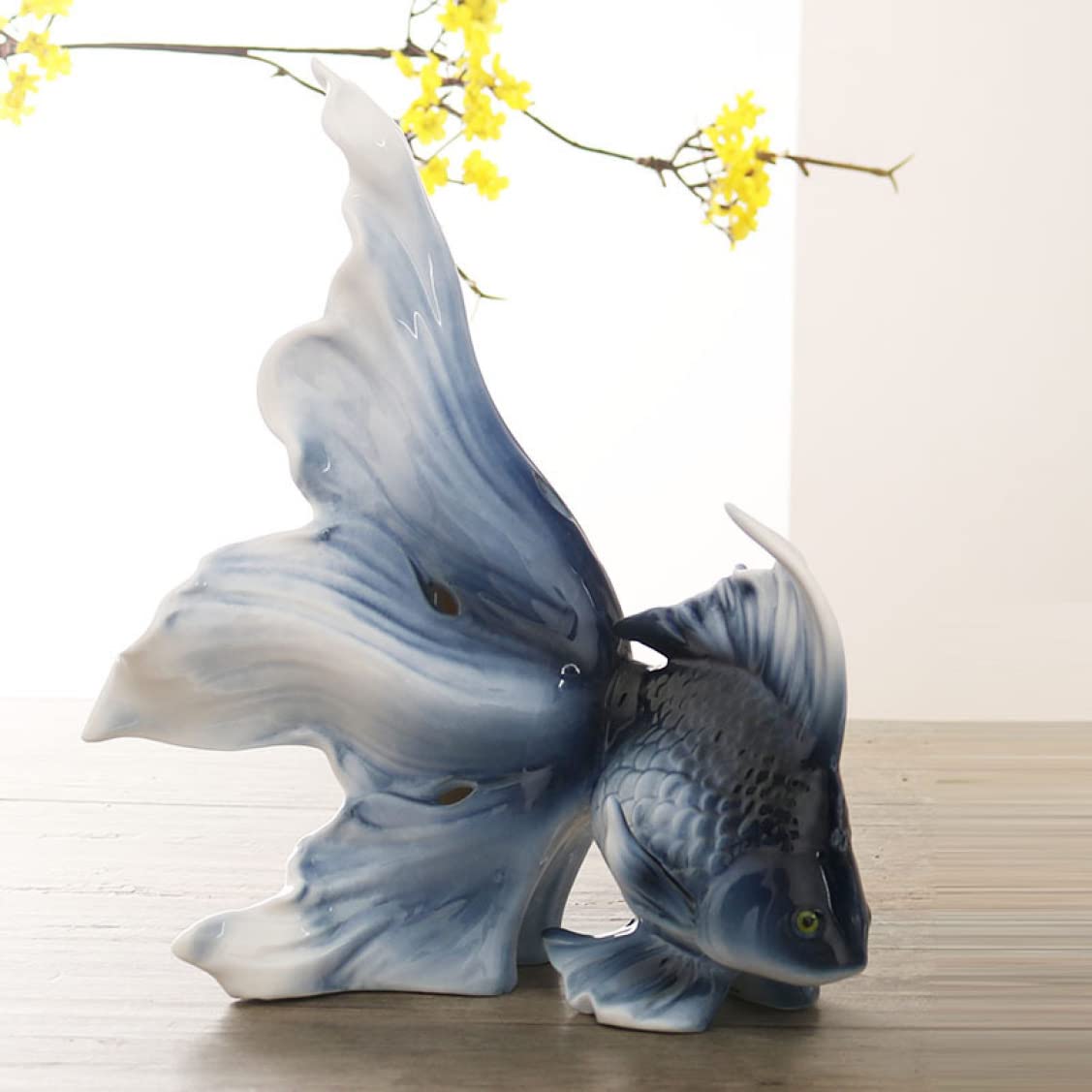 Amazon.co.jp: 魚 置き物 セラミック リアル 魚の彫像 インテリア装飾