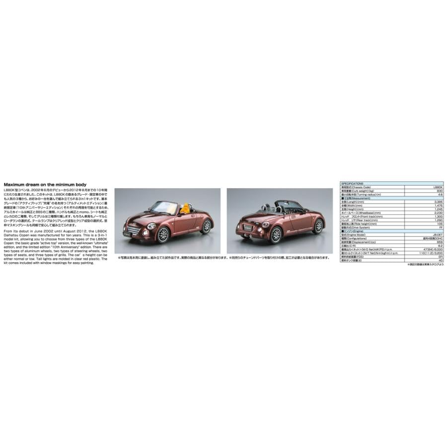 Amazon.co.jp: アオシマ 1/24 ダイハツ L880K コペン アルティメット