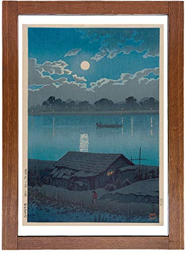 Amazon.co.jp: 川瀬巴水 東京二十景【荒川の月 】（赤羽）昭和四年