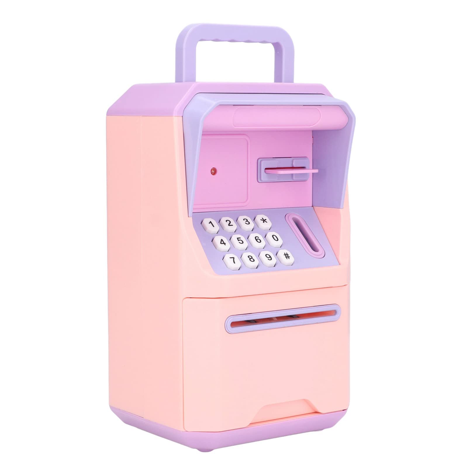Amazon | 紙幣用ミニATMポータブルATM貯金箱ハンドル (ピンク) | 貯金