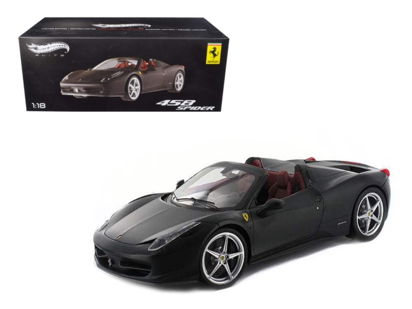 Amazon.com: Ferrari 458 Italia Spider Matt Black Elite Edition 1