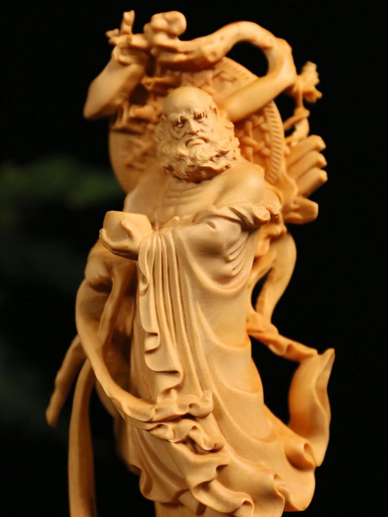 Amazon｜dsdsad 達磨大師 仏像 木彫り (高さ21cm×巾7cm）ツゲ製高級