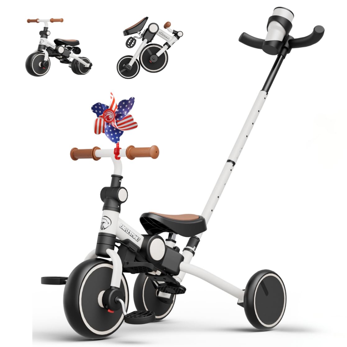 Amazon.co.jp: 子供用三輪車 5in1 手押し棒付き おりたたみ式 手押し