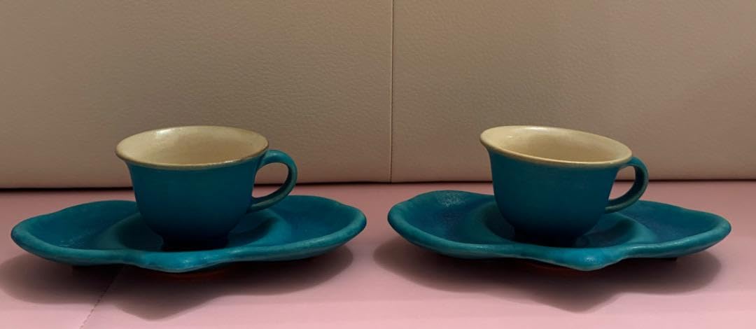 Amazon | 大嶺工房 コーヒーカップアンドソーサー 2客 やちむん | ノー
