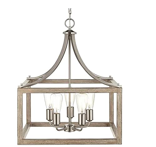 Boswell Quarter 5-Light Brushed Nickel Chandelier with Weathered