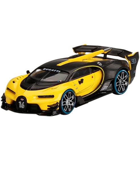 Amazon.com: MINI GT Bugatti Vision Gran Turismo Yellow and Carbon