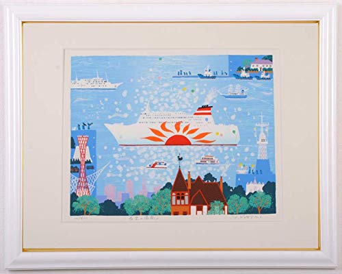 Amazon | 吉岡浩太郎 「希望の港街・B」 海 絵画 兵庫県神戸市 風景画