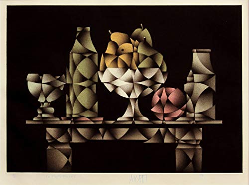 Amazon.co.jp: マリオ アバチ 『LA MAUBEUGEOISE』 メゾチント(銅版画