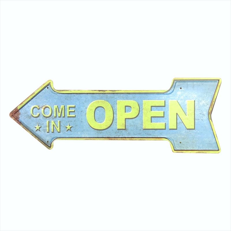 Amazon | EXIT OPEN アメリカン雑貨 サインプレート ブリキ看板 矢印