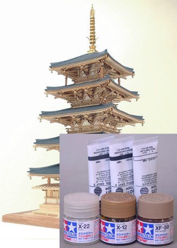 Amazon | ウッディジョー/木製建築模型 1/75法隆寺・五重塔+塗料セット