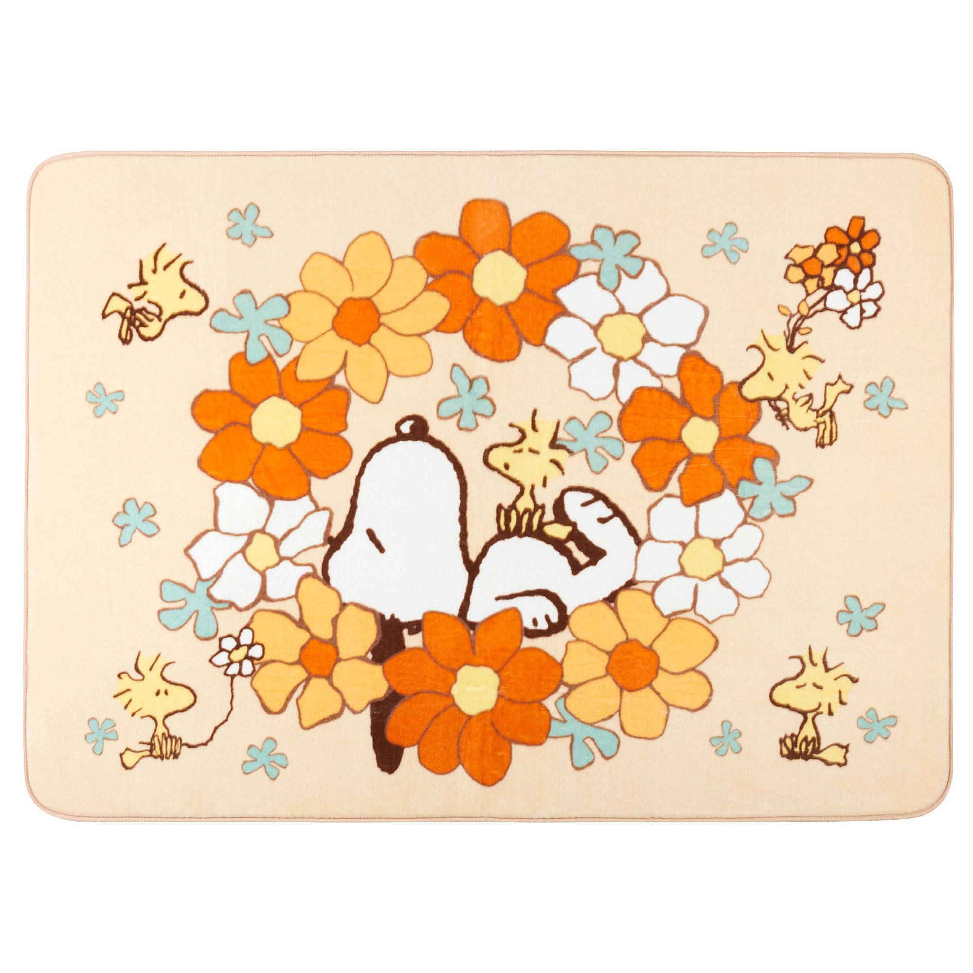Amazon｜センコー(Senko) スヌーピー 花いっぱい ラグマット 約130