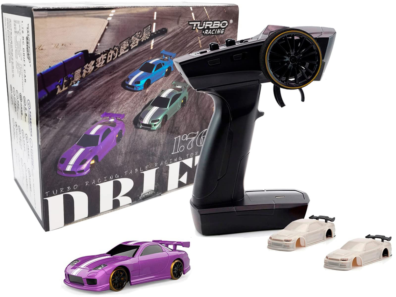 Amazon.com: FLYCOLOR Turbo Racing C61 1:76 Scale Drift RC Car with