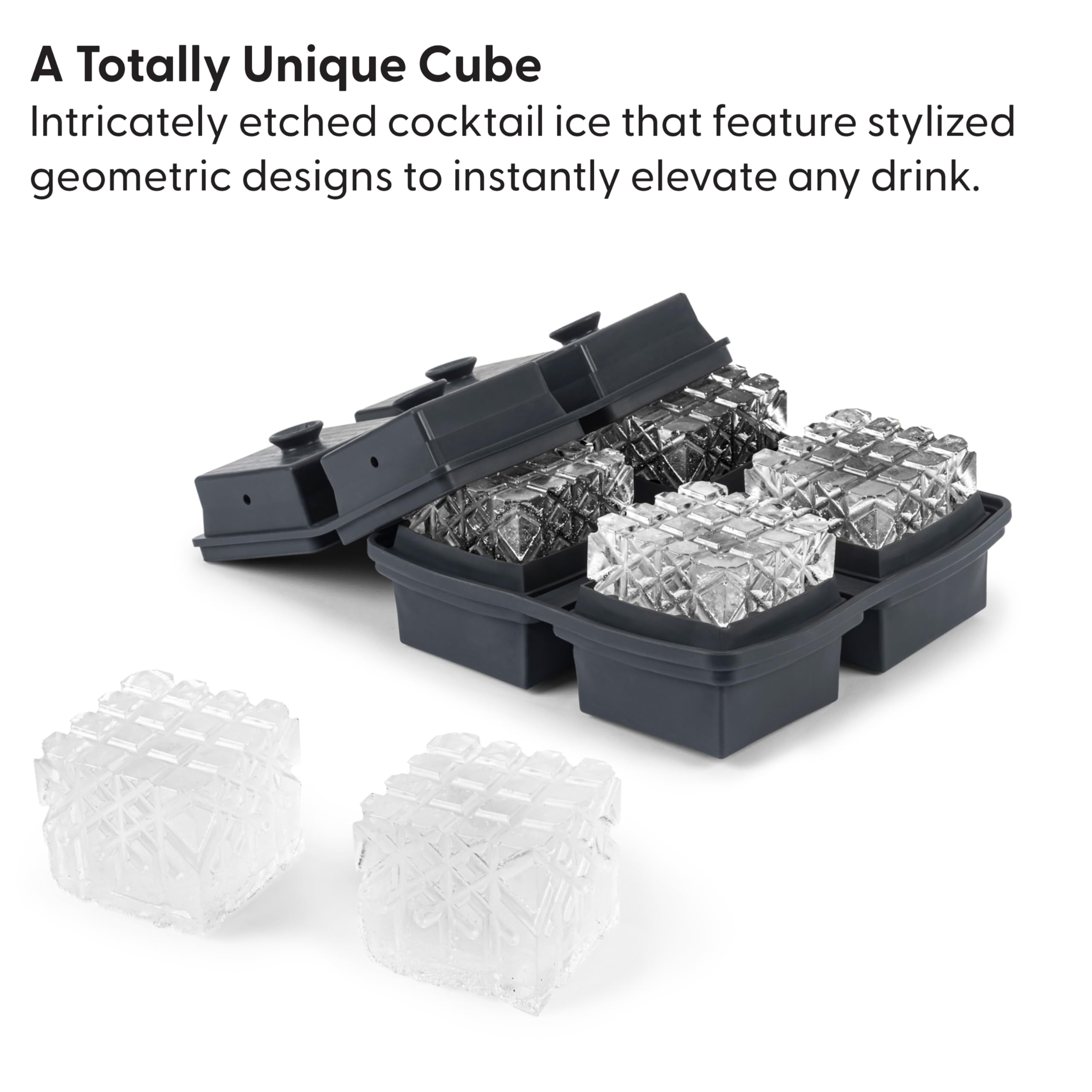 Amazon.com: W&P Crystal Ice Tray, Perfect Etched Large Cubes, Slow