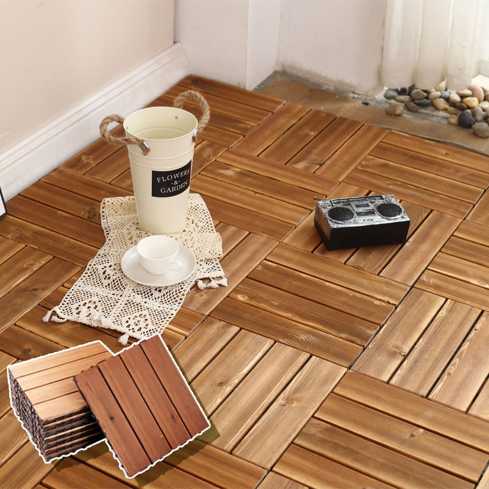 ウッドデッキパネル【SLデッキ30】（色 ブラウン）22枚 ウッドデッキ
