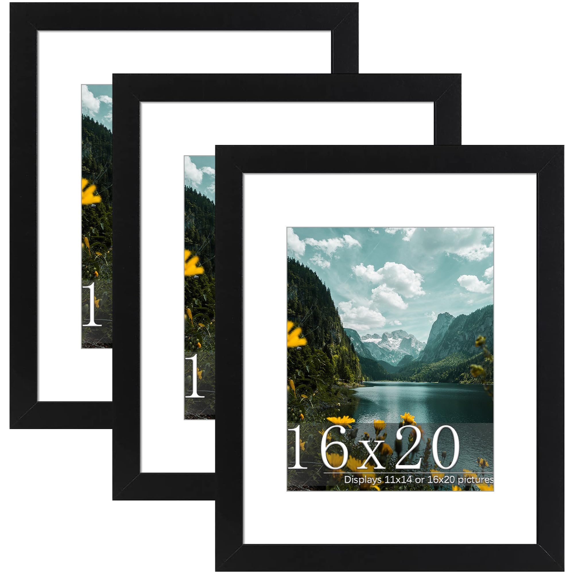 Amazon.co.jp: Picrit 16x20インチ 写真フレーム 3個パック ブラック