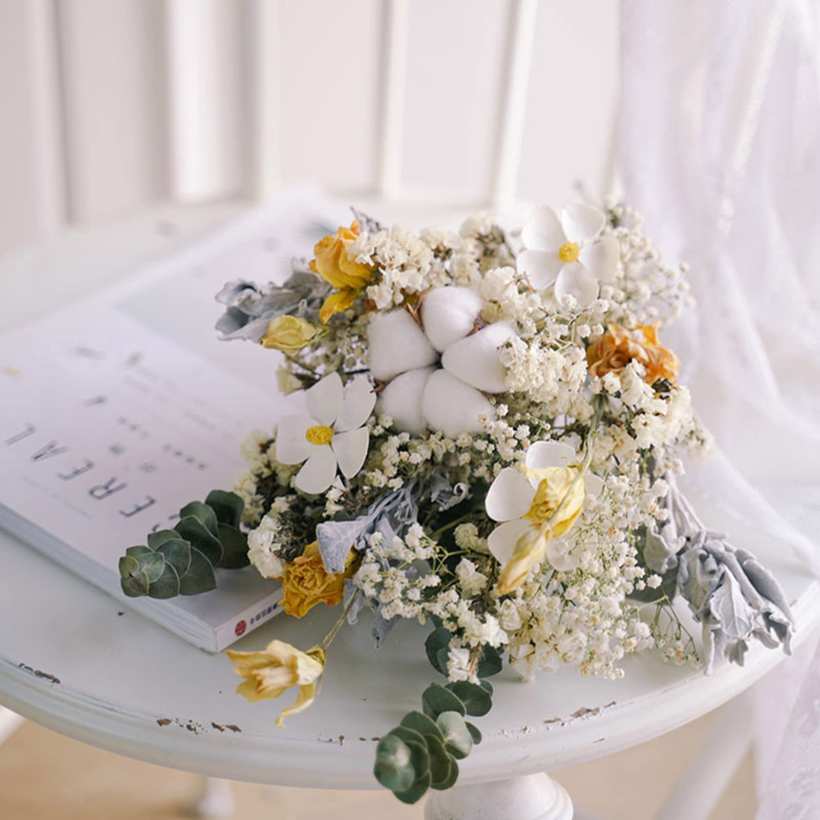 Amazon.co.jp: ドライフラワー 花束 ユーカリのバラの花の花束insの家
