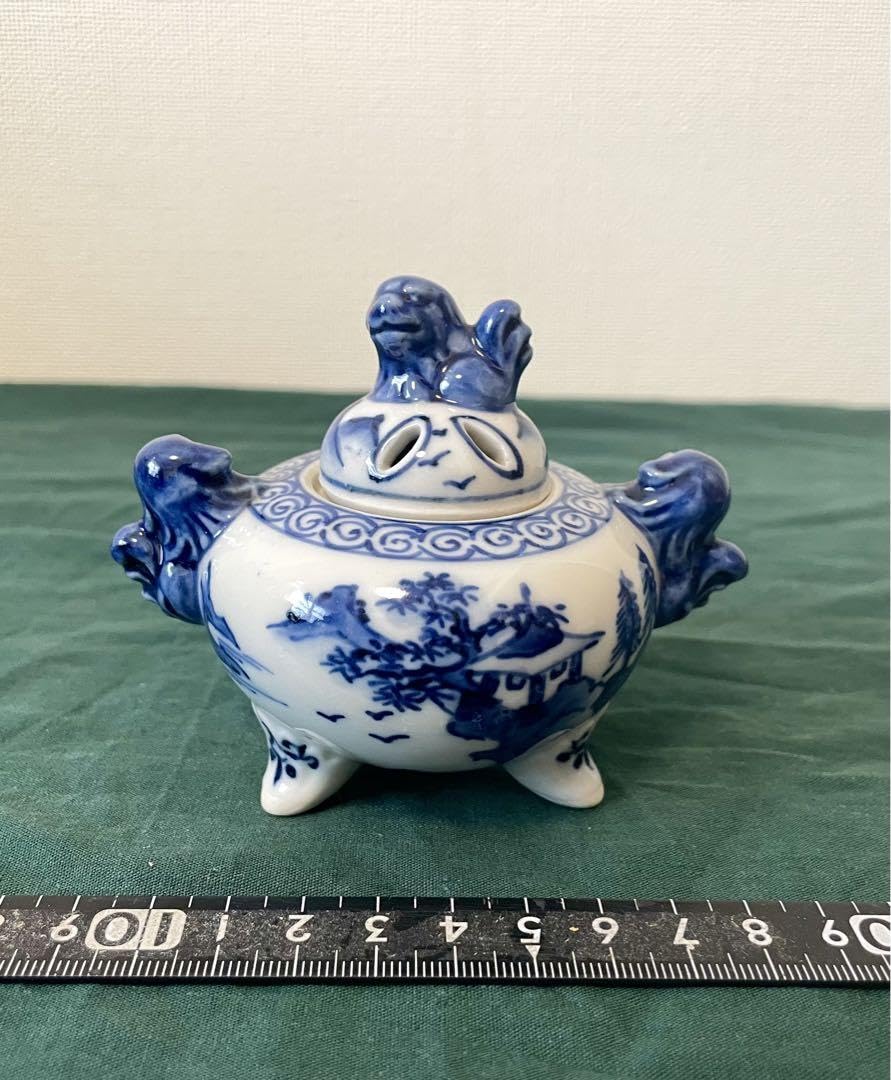 Amazon｜高橋道八 染付獅子香炉 京焼 清水焼 香道具 茶道具 香炉 陶芸