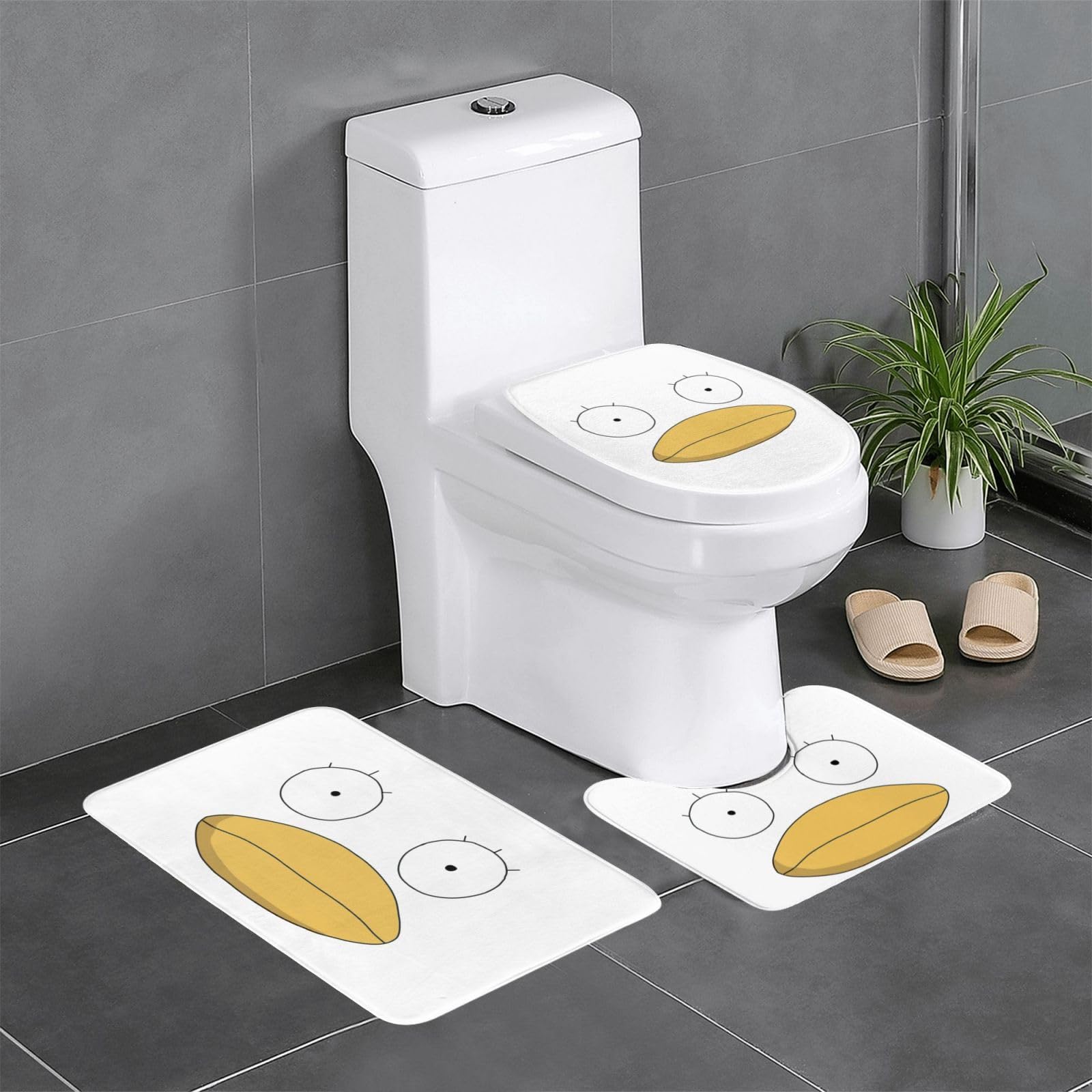 Amazon｜銀魂 エリザベス 3点セット トイレマット フタカバー 便座