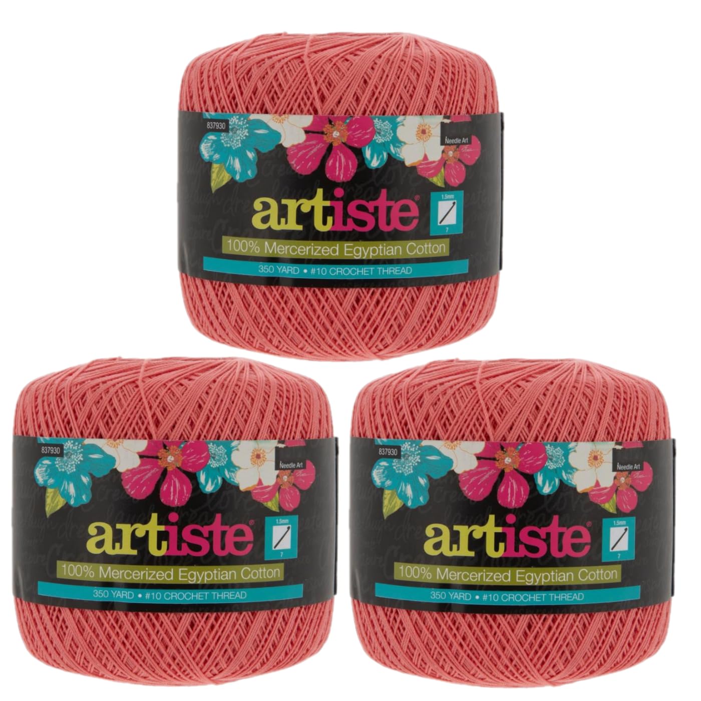 Amazon.com: Hobby Lobby Artiste Cotton Crochet Thread, Salmon (Set