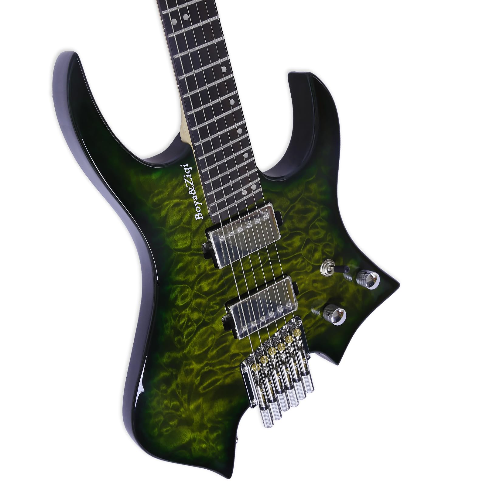 Amazon | Boya&Ziqi ヘッドレスエレキギター LIZARD-6,ファン付き