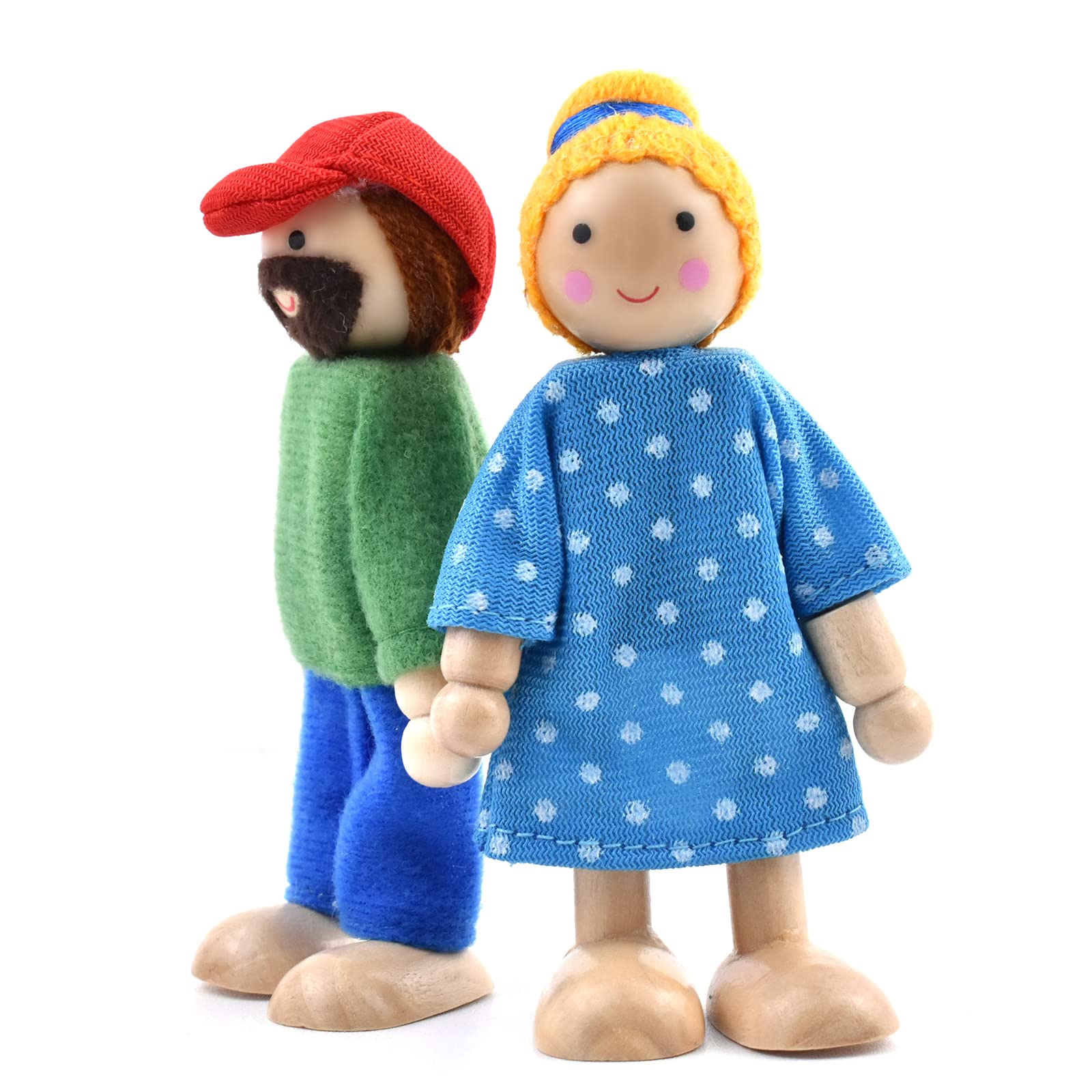 Amazon.com: Jzszera Wooden Doll House People of 7 Figures, Dolls
