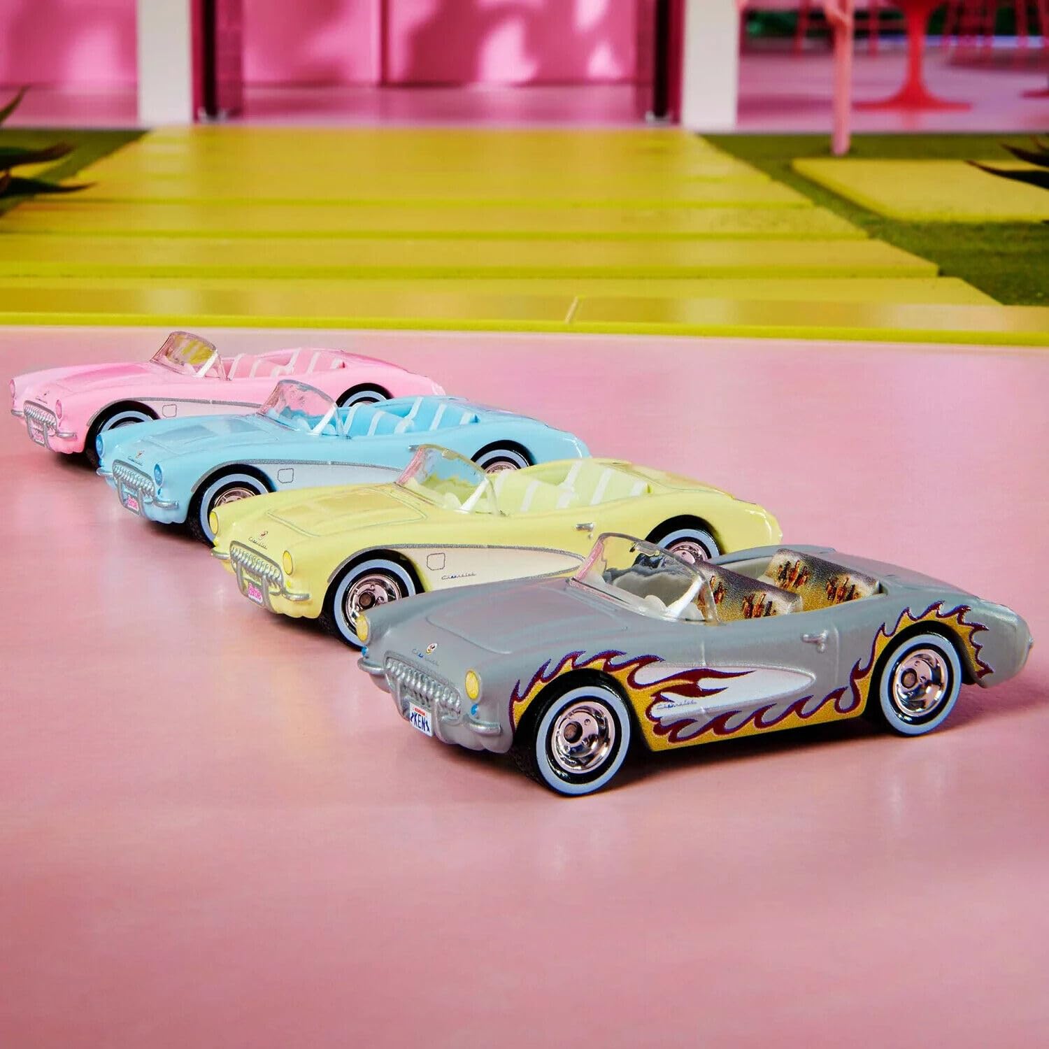 Amazon.com: Hot Wheels Barbie The Movie Corvette 4-Pack : Toys & Games